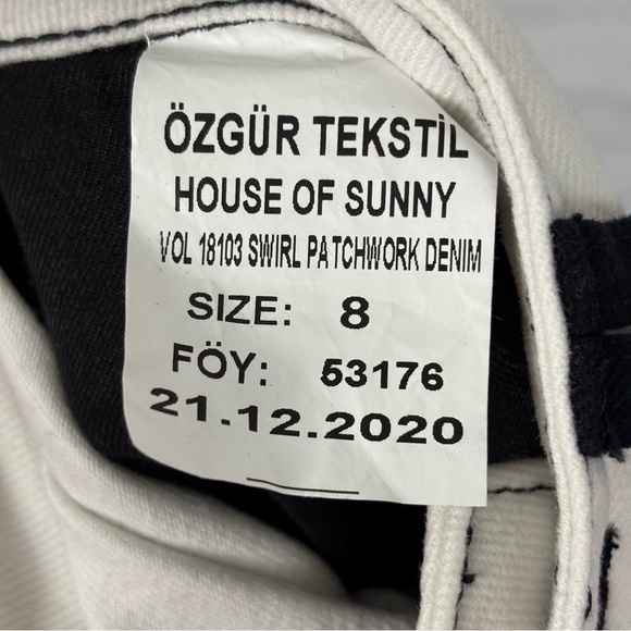 House of Sunny Across The Universe Patchwork Jessie Jeans Black/White Size 4 - Picture 11 of 11